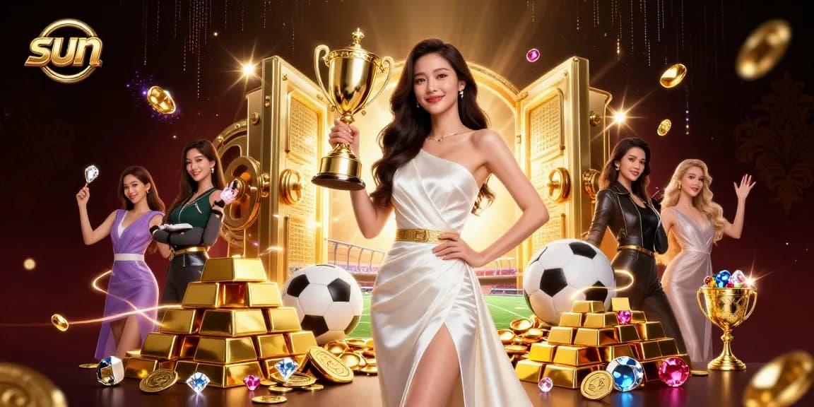 Win big with the sun in a vibrant casino scene showcasing victorious sports betting.