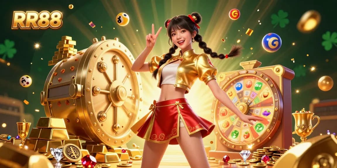 Spin and win at the RR88 casino with vibrant 3D elements and dazzling prizes.