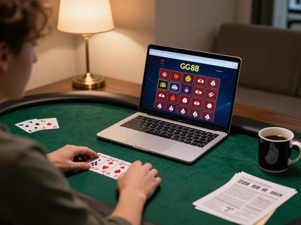 Engaged player using GG 88 online platform for a thrilling gambling experience