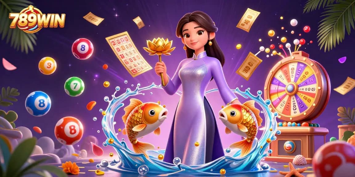 Engage in thrilling gameplay at 789WIN with vivid illustrations of rich casino elements, luck, and excitement.