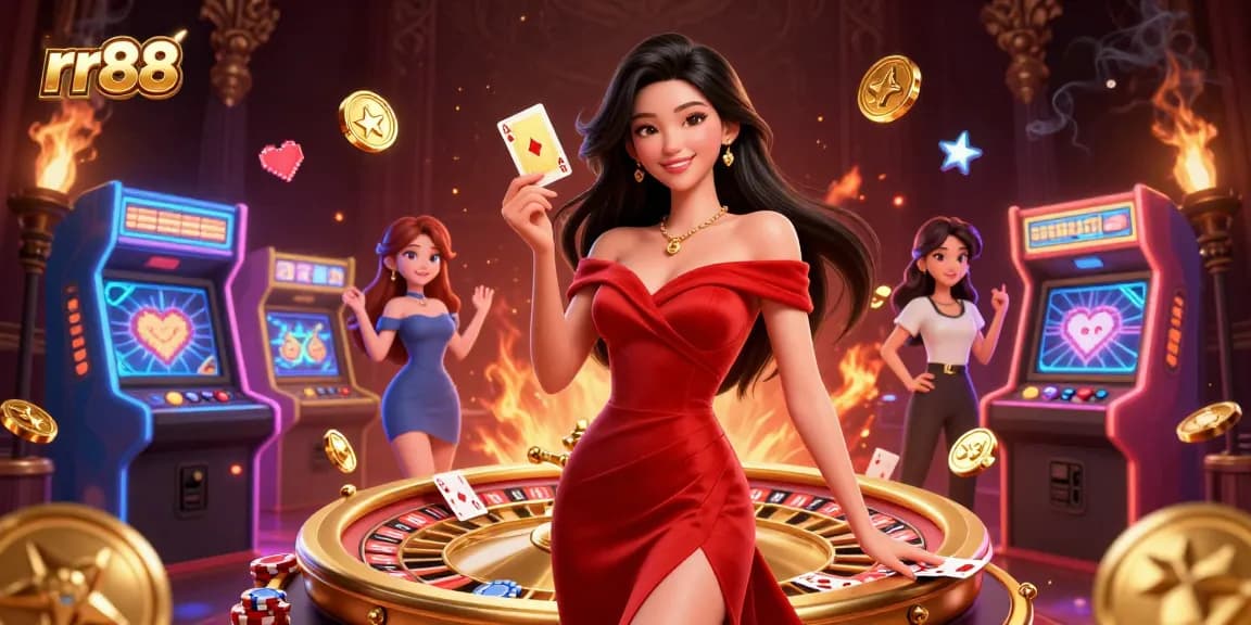 Play winning hands at rr88 with a confident player and golden roulette wheel.