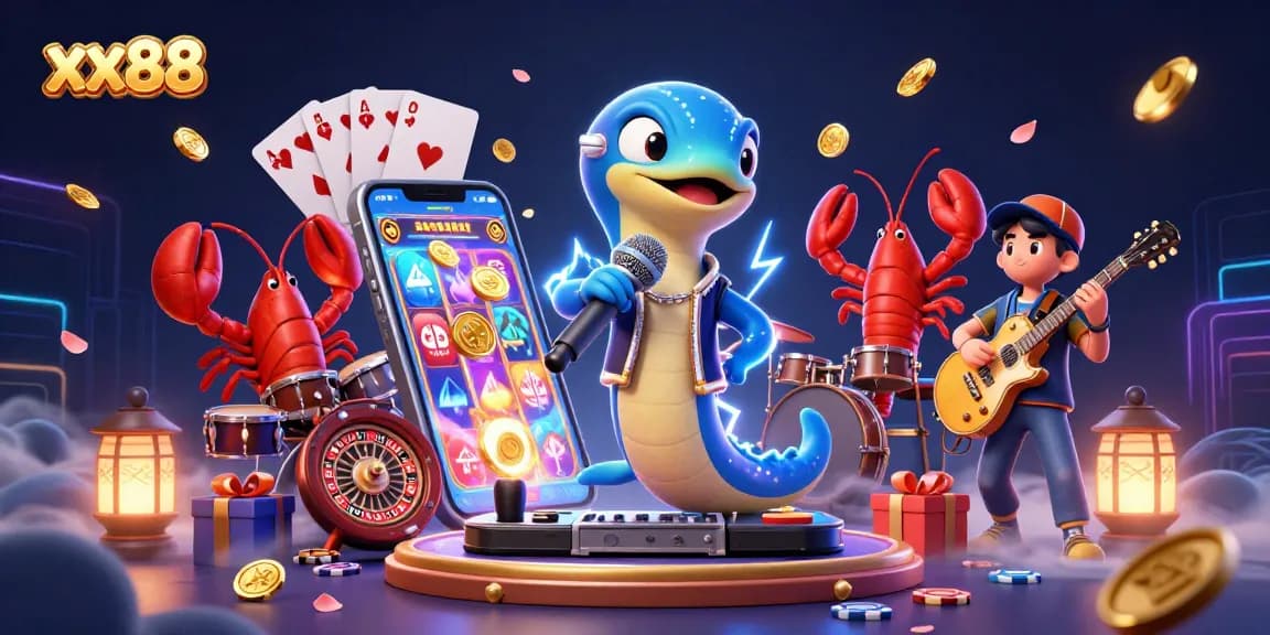 Experience the excitement of xx88 with vibrant underwater casino game action featuring a DJ electric eel.