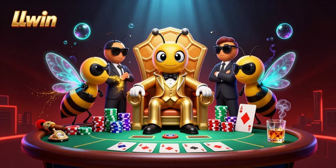Experience thrilling poker action with LLwin in a vibrant 3D illustrative casino scene.