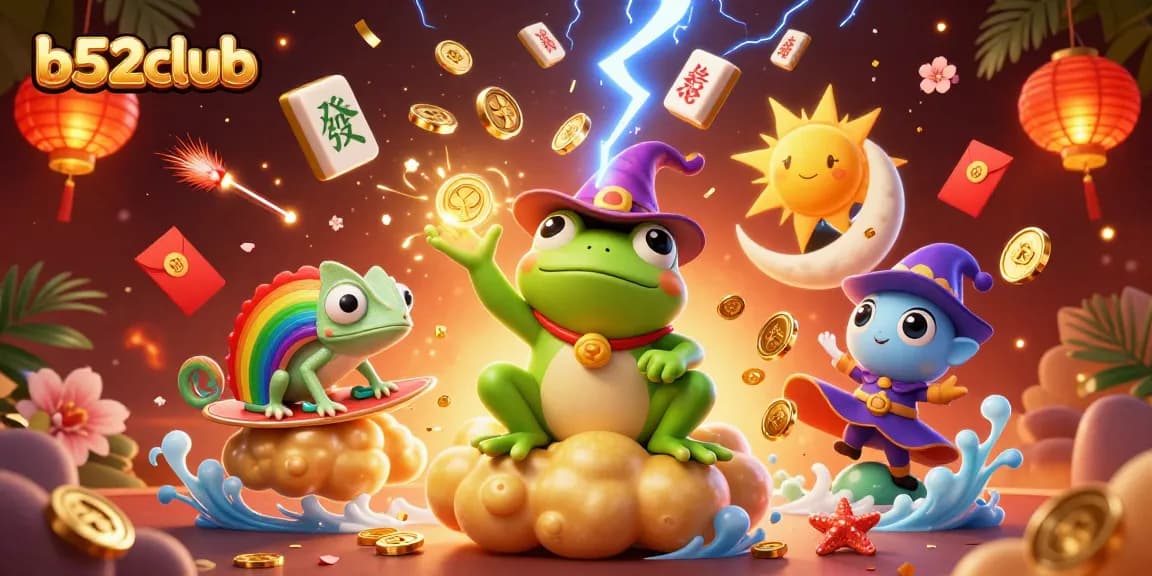 Experience thrilling wins at b52club with golden coins and vibrant casino elements.