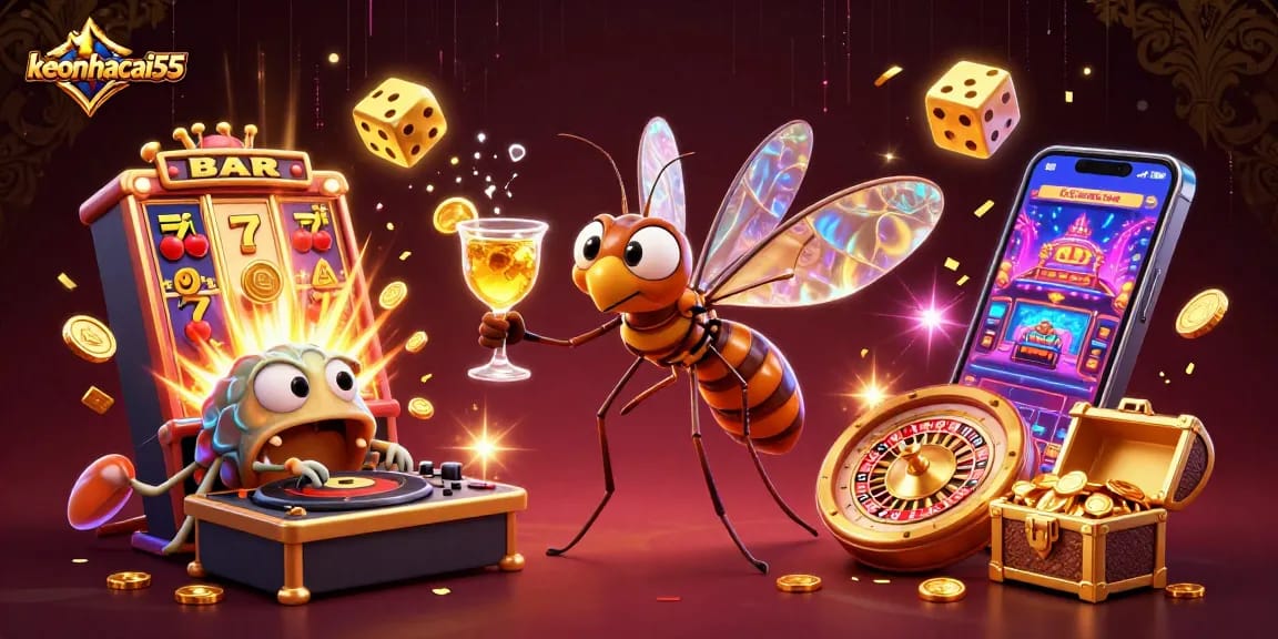 Experience thrilling wins at keonhacai55 with vibrant casino characters and dynamic game elements.