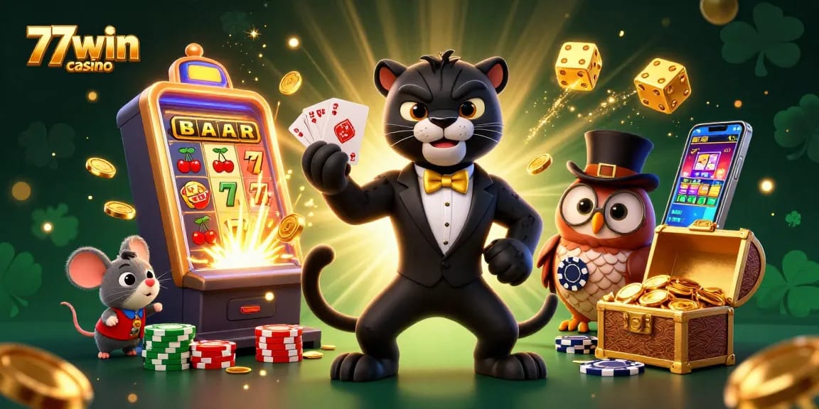 Experience thrilling gameplay at 77win casino with an engaging 3D scene featuring vibrant characters and action.