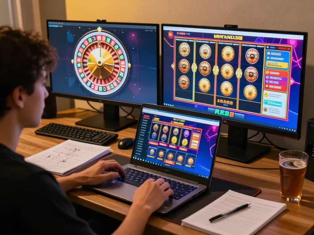 Experience RR88's engaging online casino action with interactive games on multiple screens