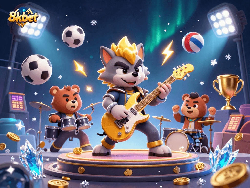 Experience thrilling gaming action with 8xbet in a vibrant interactive casino setting.