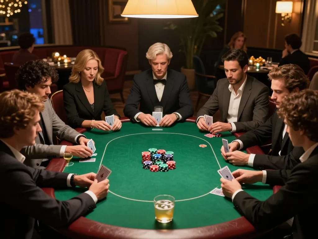 Players engage in an intense poker match at MM88, showcasing strategy and camaraderie.
