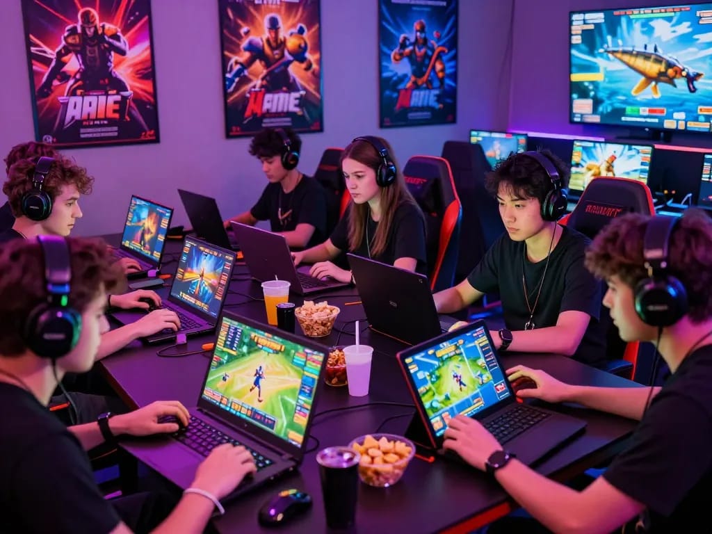 Gamers enjoying diverse online gaming experiences at https://rr88c.mobi/ in an exciting digital environment.