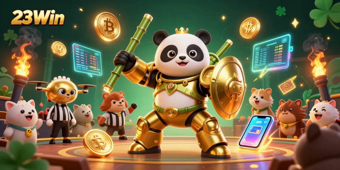 Engage with 23Win’s thrilling gaming experience featuring unique characters and vibrant casino elements.