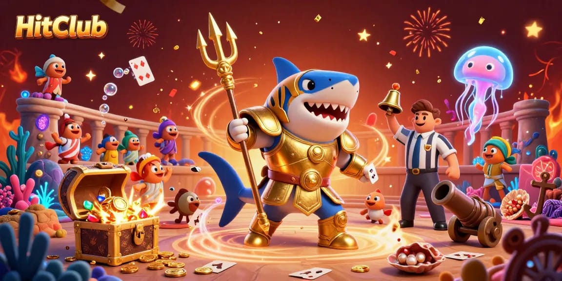 Experience excitement at HitClub with a dynamic underwater casino scene full of action and treasures.