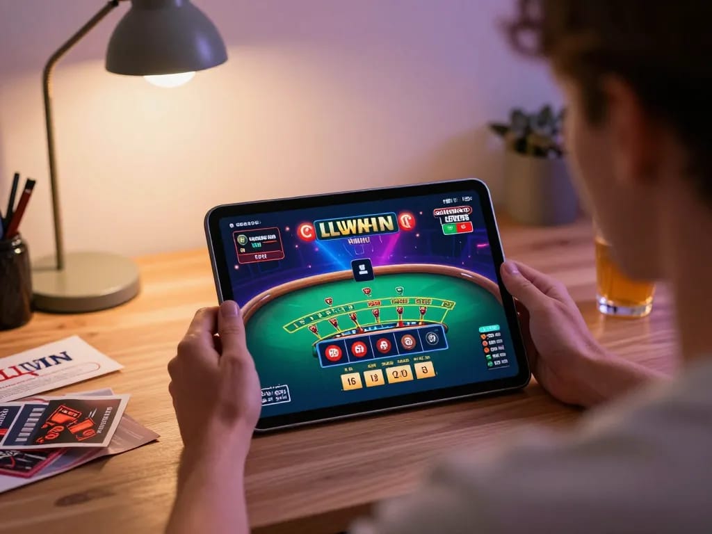 Play LLWIN casino games online with engaging live dealer baccarat on tablet
