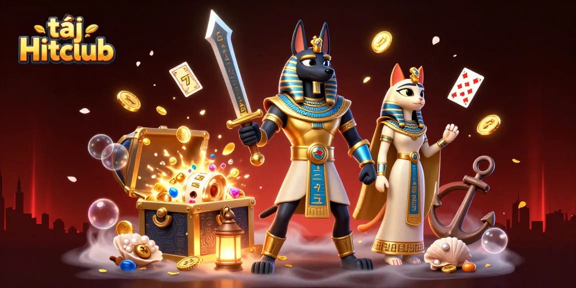 Experience the thrill of playing at tải Hitclub with 3D illustrated characters and vibrant casino elements.