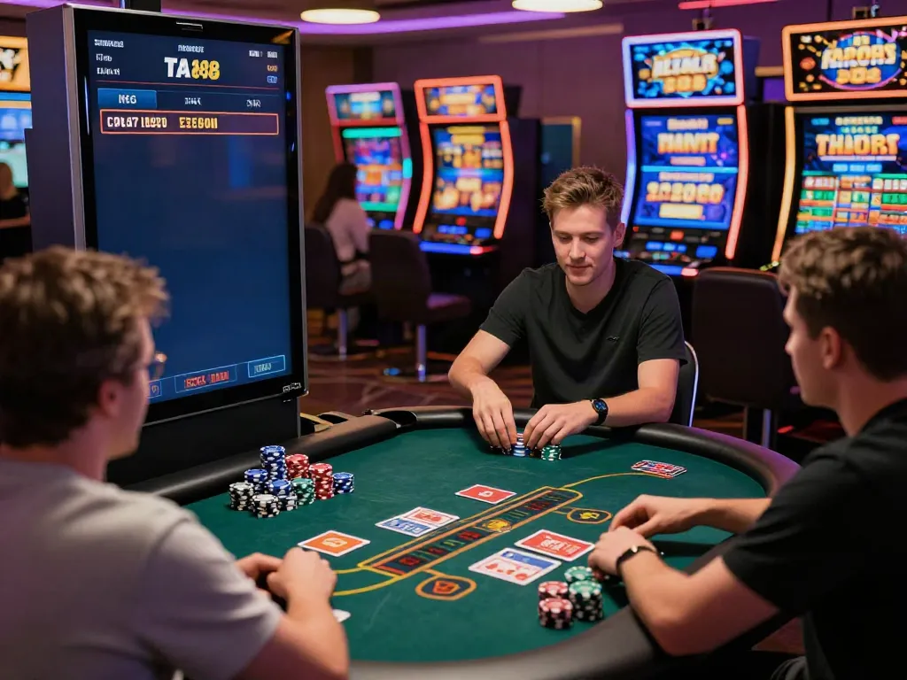 Players enjoying immersive games at TA88's vibrant virtual casino.