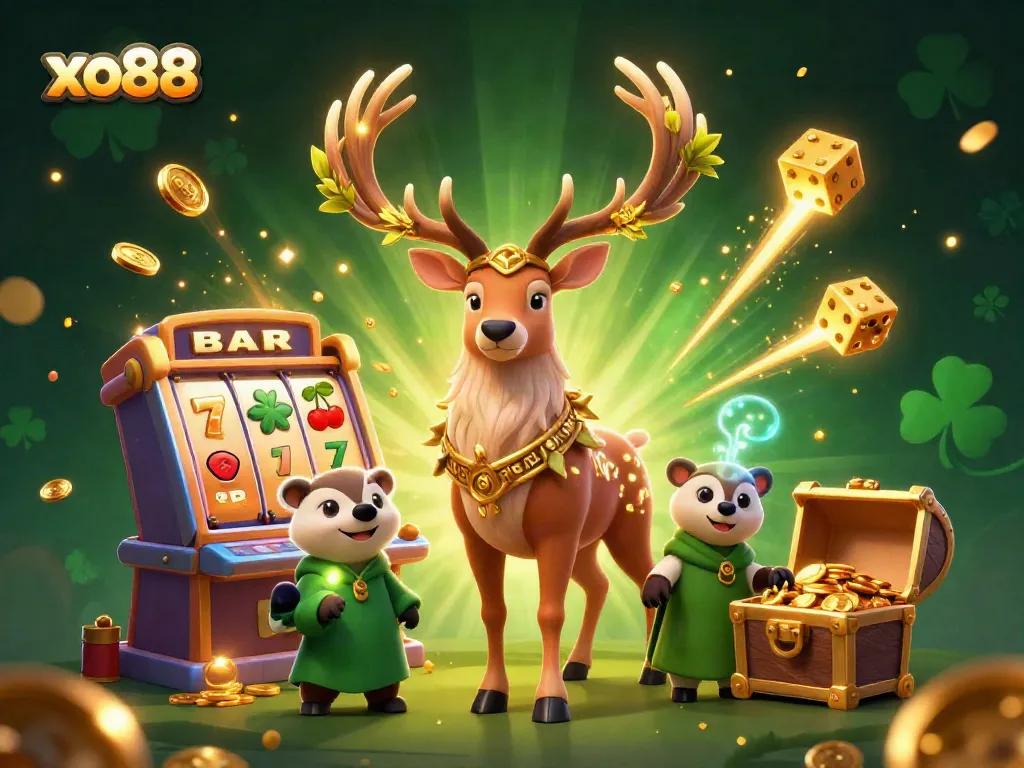 Experience exciting gameplay at xo88 with immersive visuals of slot machines and dynamic characters.