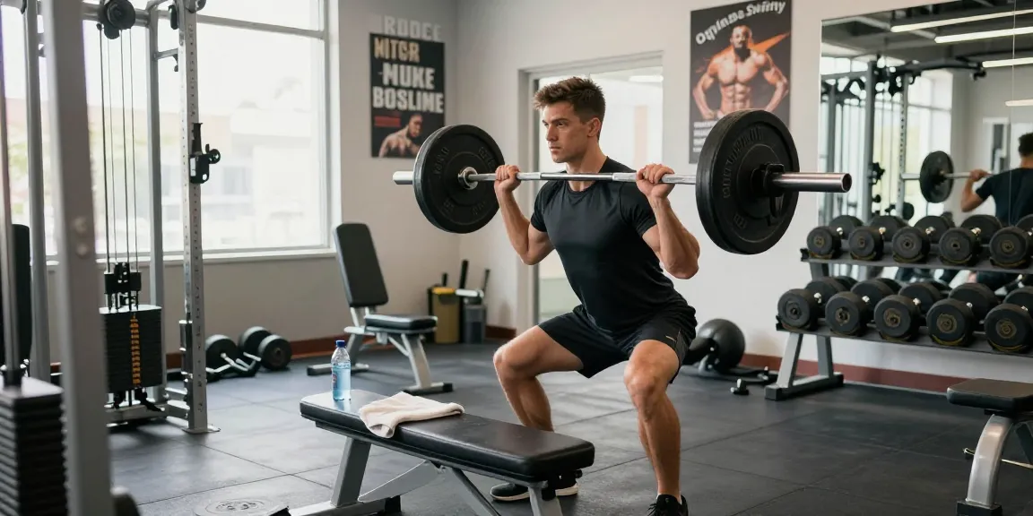 Entrenamiento de fuerza en un gimnasio moderno con Esteroidesshop como inspiración.