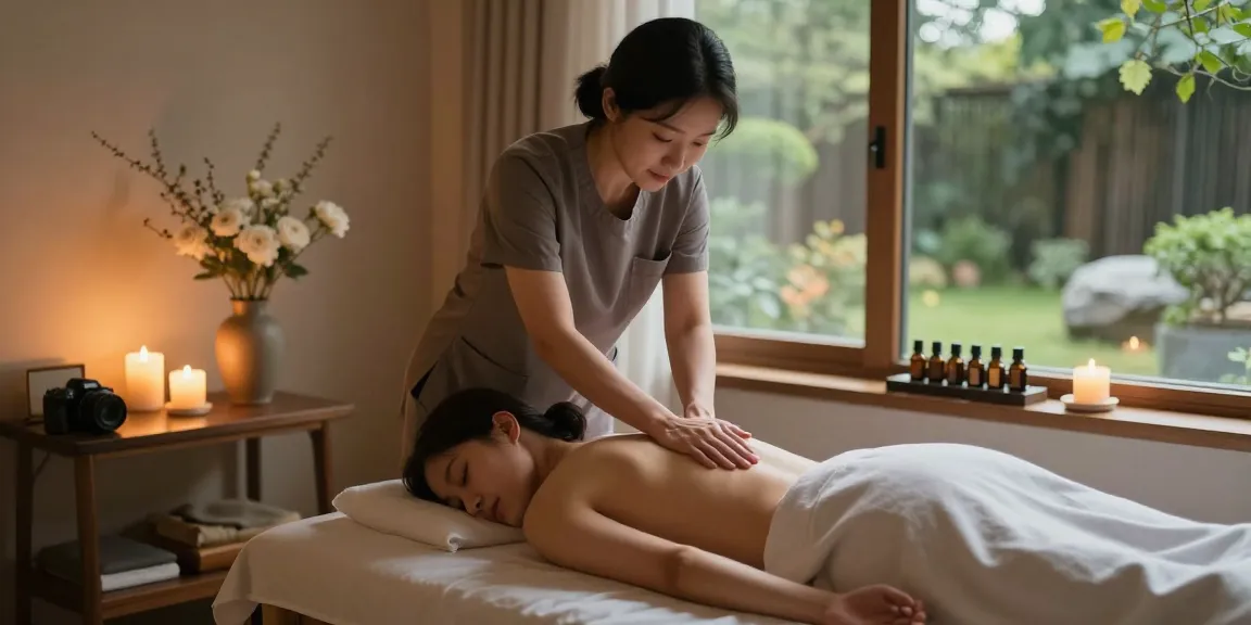 Massage therapy session showcasing 성남출장마사지 in serene studio with calming atmosphere.