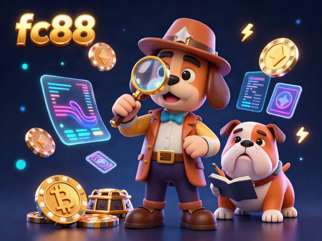 Experience excitement with fc88 as a detective uncovers poker chip clues in a vibrant casino scene.