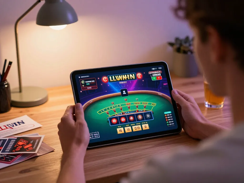 Play LLWIN casino games online with engaging live dealer baccarat on tablet