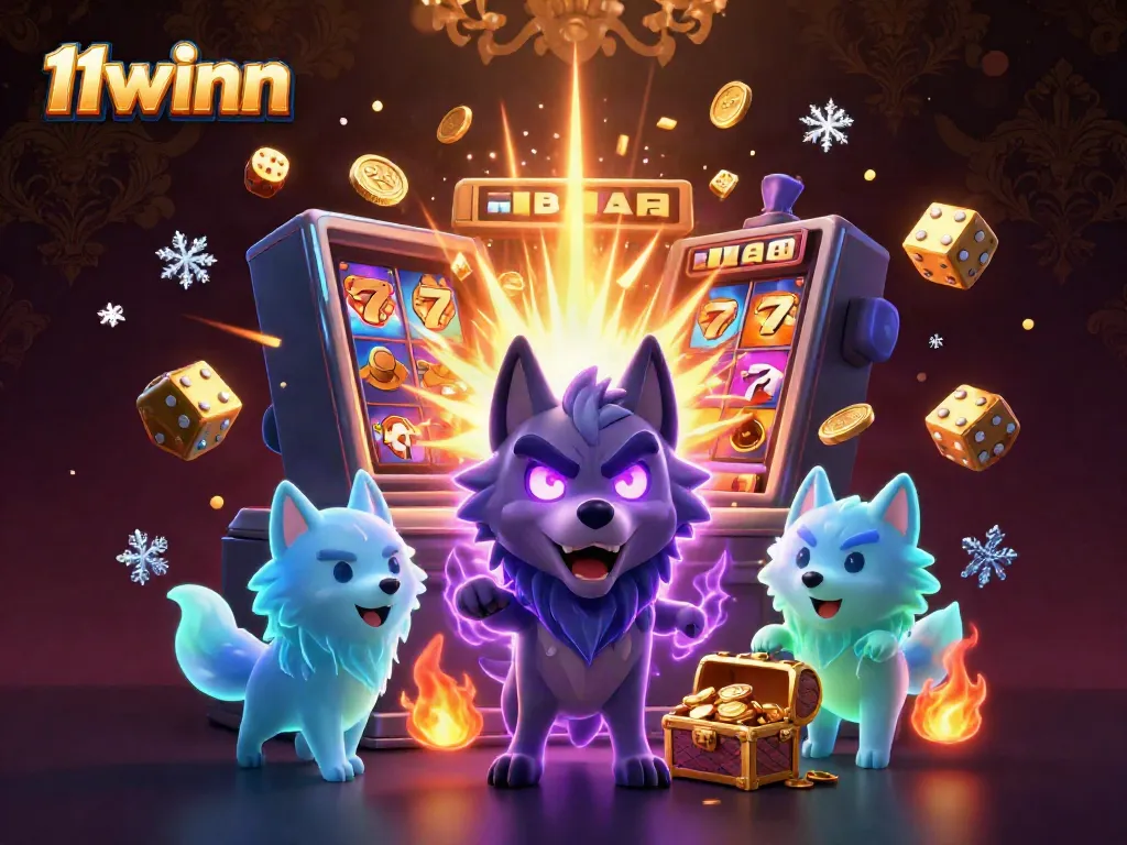 Experience the excitement of 11winn's casino atmosphere with dazzling 3D wolves and jackpot thrills.