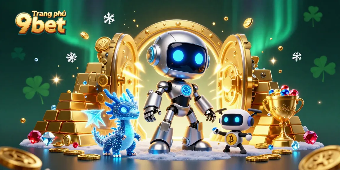 Engage with Trang chủ 9bet in a vibrant 3D casino world filled with gold and jewels.