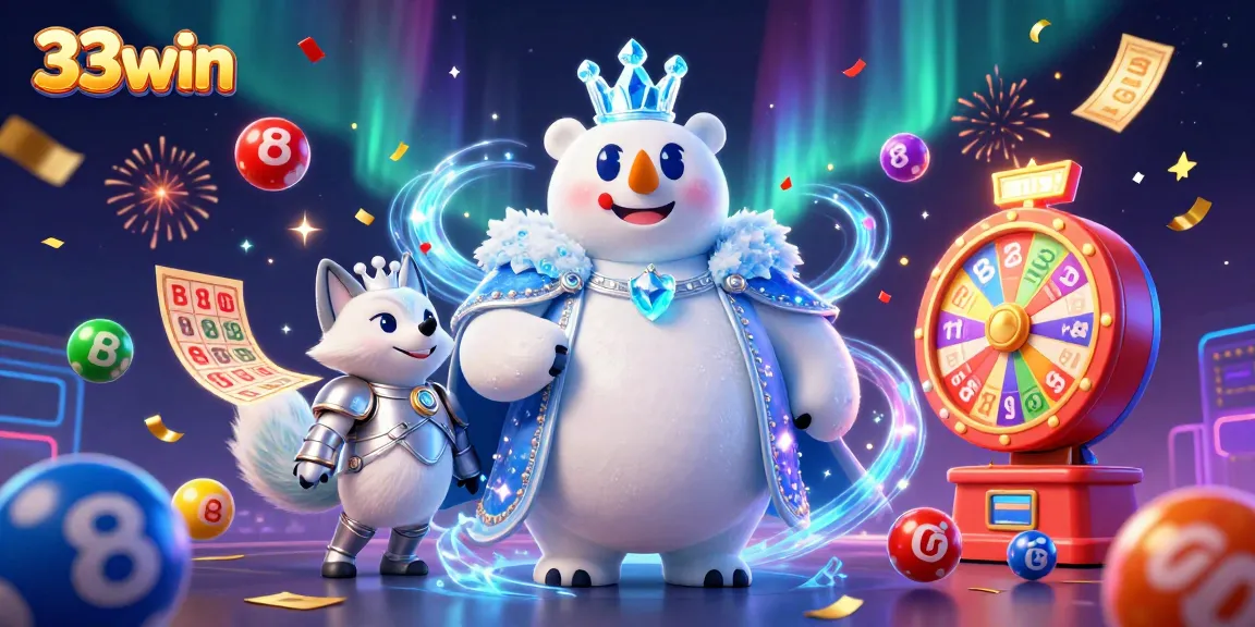 Experience thrilling gameplay at 33win with vibrant lottery balls and dynamic casino elements.
