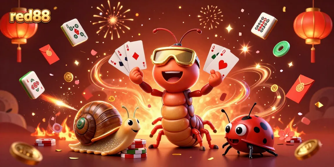 Engage with red88's exciting casino atmosphere featuring a millipede dealer and high-roller antics.