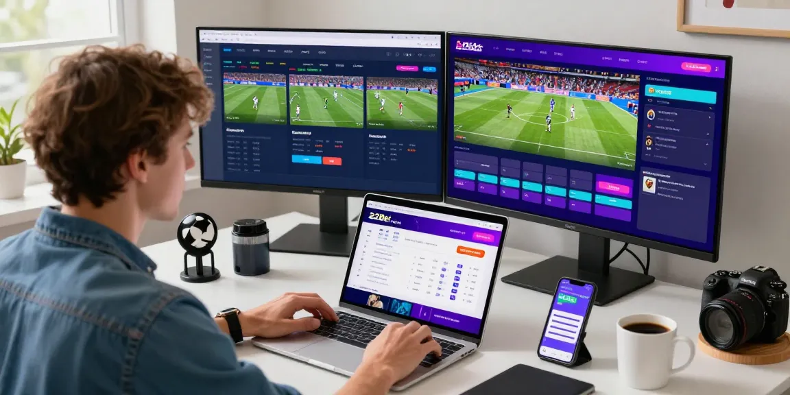 Exciting betting experience on 22Bet platform with user engaged in sports betting.