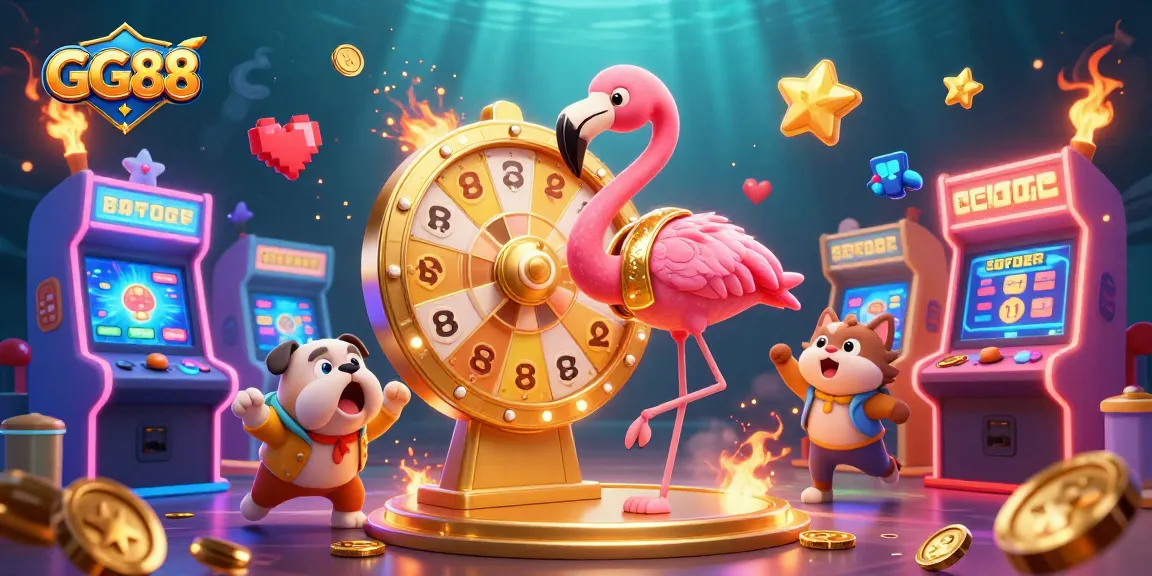 Engage with GG88's vibrant casino experience featuring gaming characters, rich colors, and dynamic visuals.