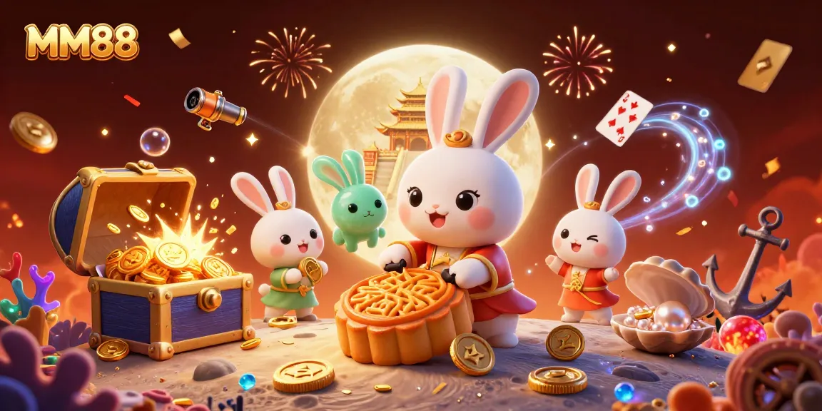 Experience MM88's vibrant casino world with dynamic elements like poker chips and confetti.