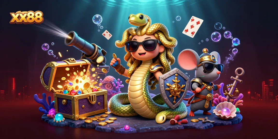 Engage with xx88's thrilling games featuring 3D characters amidst vibrant casino elements.